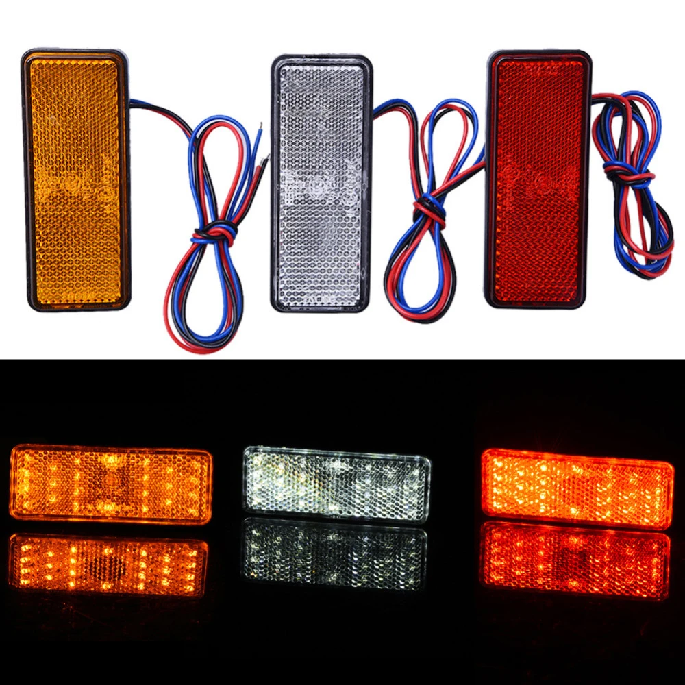 24LED Motorcycle Reflector Tail Brake Turn Signal Light Lamp Car ATV LED Reflectors Truck Side Warning Lights