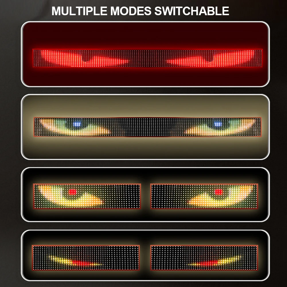 Devil‘s Eyes LED Panel Screen Light Remote Control Scrolling Animation Display 12V 24V LED Screen Light for Car Truck Windshield