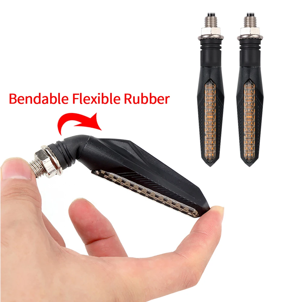 Flowing Turn Lights 12V Motorcycle 24 Leds Scanning Directonal Signal Lamp For Honda Chopper Suzuki Kawasaki Yamaha Ducati Buell