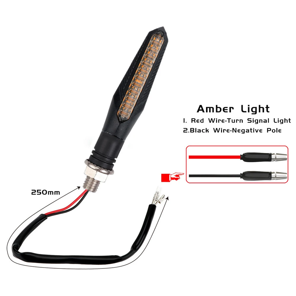 Flowing Turn Lights 12V Motorcycle 24 Leds Scanning Directonal Signal Lamp For Honda Chopper Suzuki Kawasaki Yamaha Ducati Buell