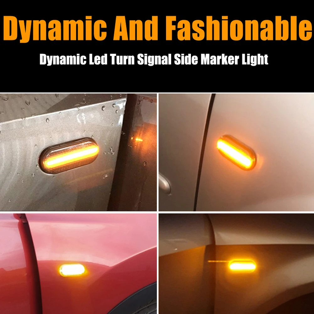 Side Marker For Renault Clio Trafic Kangoo Twigo Dacia Logan Duster Nissan Interstar Primastar LED Dynamic Turn Signal Lights