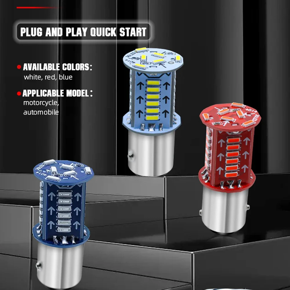 Motorcycle Strobe Lights 1157 BAY15D LED Brake Light DRL Flash Reversing Parking Turn Signal Stop Tail Lamp for Auto Motorcycle