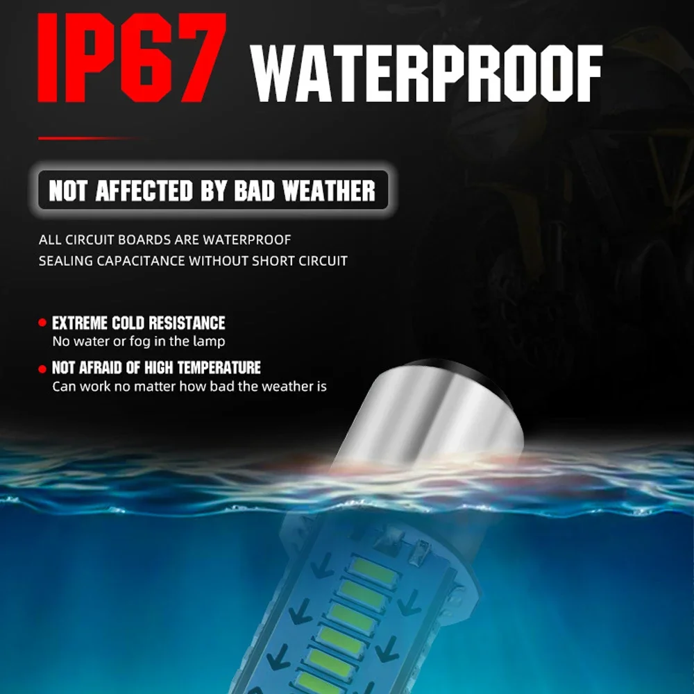 Motorcycle Strobe Lights 1157 BAY15D LED Brake Light DRL Flash Reversing Parking Turn Signal Stop Tail Lamp for Auto Motorcycle