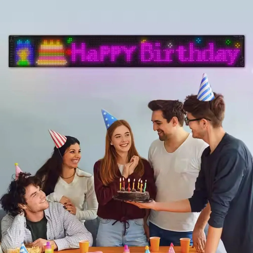 1set Car truck Devil Eye LED Pixel Panel Light Remote Control Scrolling Message Board Programmable Flexible LED Display Soft Scr