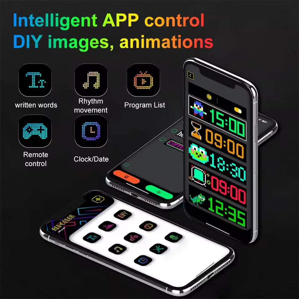 1set Car truck Devil Eye LED Pixel Panel Light Remote Control Scrolling Message Board Programmable Flexible LED Display Soft Scr