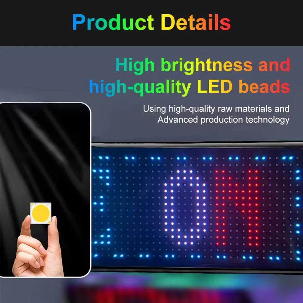 1set Car truck Devil Eye LED Pixel Panel Light Remote Control Scrolling Message Board Programmable Flexible LED Display Soft Scr
