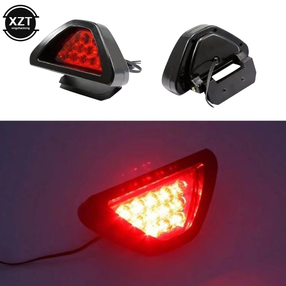Universal Brake Lights F1 Style DRL Red 12 LED Rear Tail Stop Brake Light Third Brake Stop Safety Lamp Light Car LED Signal Lamp