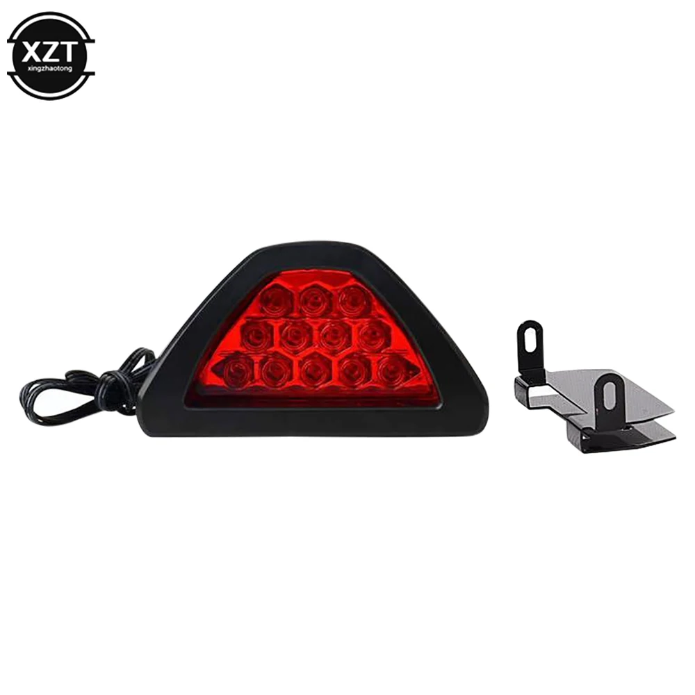 Universal Brake Lights F1 Style DRL Red 12 LED Rear Tail Stop Brake Light Third Brake Stop Safety Lamp Light Car LED Signal Lamp