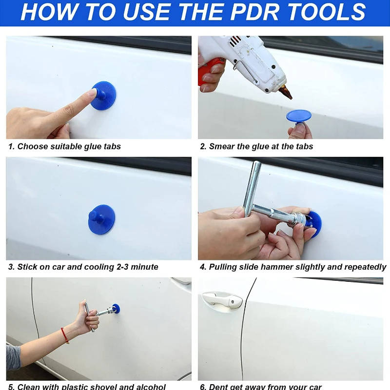 Dent Repair Puller Kit, Universal T Bar Repair Paintless Dent Repair Puller, Dent Removal Kit