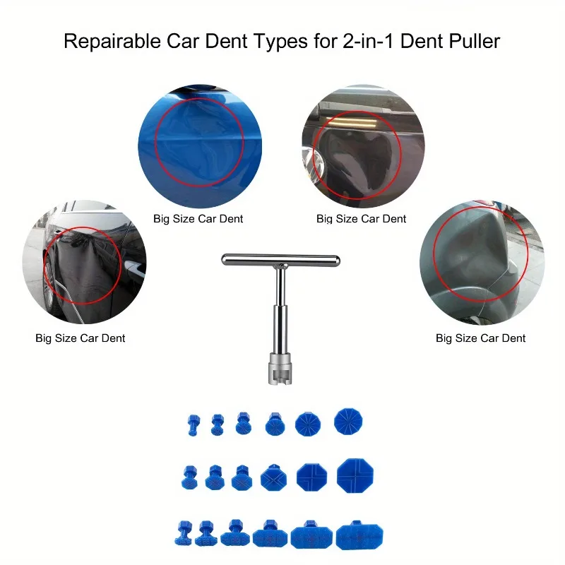 Dent Repair Puller Kit, Universal T Bar Repair Paintless Dent Repair Puller, Dent Removal Kit
