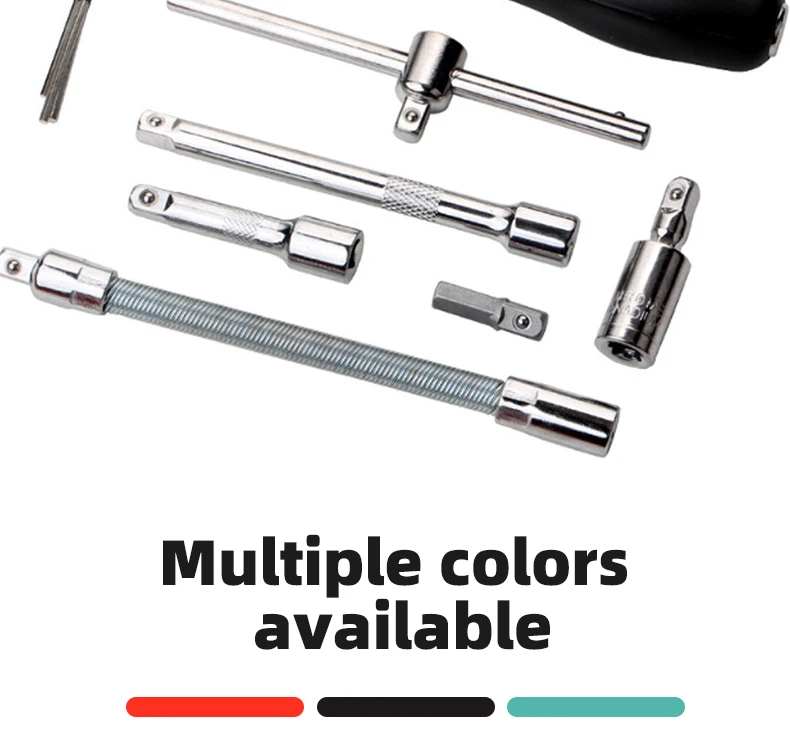 46 Pcs Car Hardware Repair Tools 1/4 Inch Ratchet Socket Hardware Torque Wrench Combo Car Repair Machinery Set