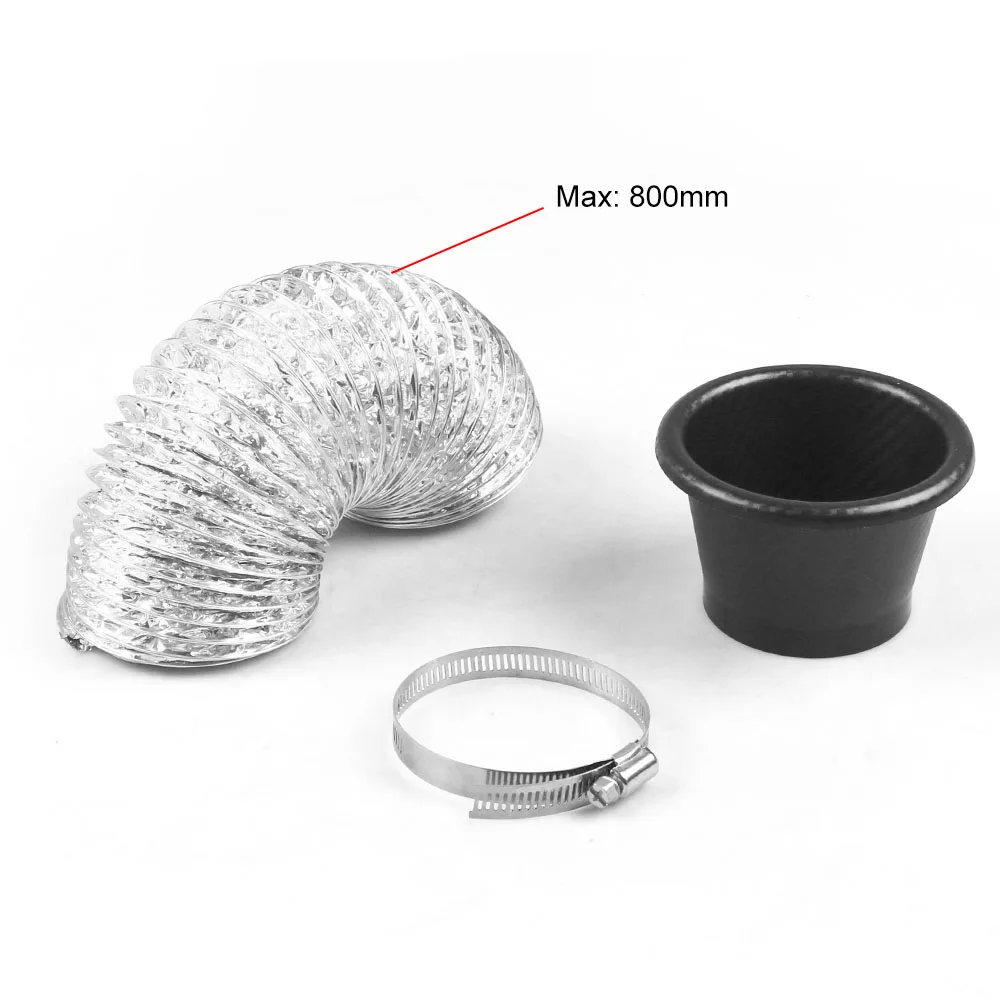 Air Intake Vent Car Front Bumper Grille Inlet Pipe Kit Injection System Funnel Turbine Universal Carbon Fiber Pattern