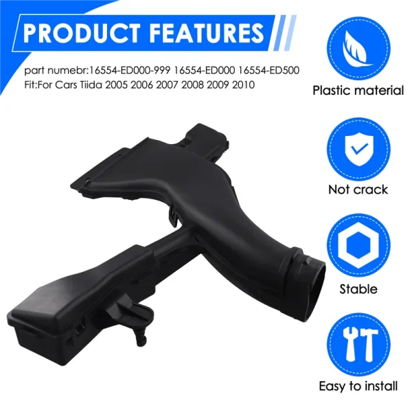 Universall 16554-ED000-999 Car Air Intake Duct Hose For Nissan Tiida 2005 2006 2007 2008 2009 2010