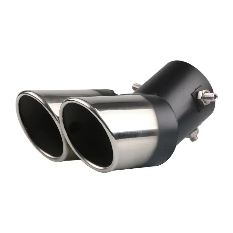 Universal exhaust tailpipe muffler for cars, stainless steel exhaust hood, exhaust pipe, dual outlet, car modification parts and