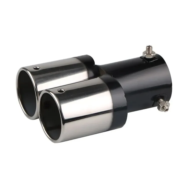 Universal exhaust tailpipe muffler for cars, stainless steel exhaust hood, exhaust pipe, dual outlet, car modification parts and