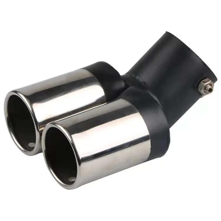 Universal exhaust tailpipe muffler for cars, stainless steel exhaust hood, exhaust pipe, dual outlet, car modification parts and