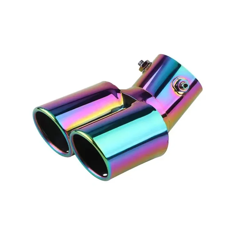 Universal exhaust tailpipe muffler for cars, stainless steel exhaust hood, exhaust pipe, dual outlet, car modification parts and