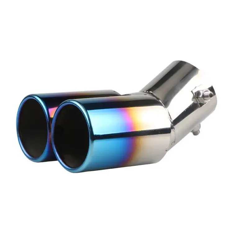 Universal exhaust tailpipe muffler for cars, stainless steel exhaust hood, exhaust pipe, dual outlet, car modification parts and