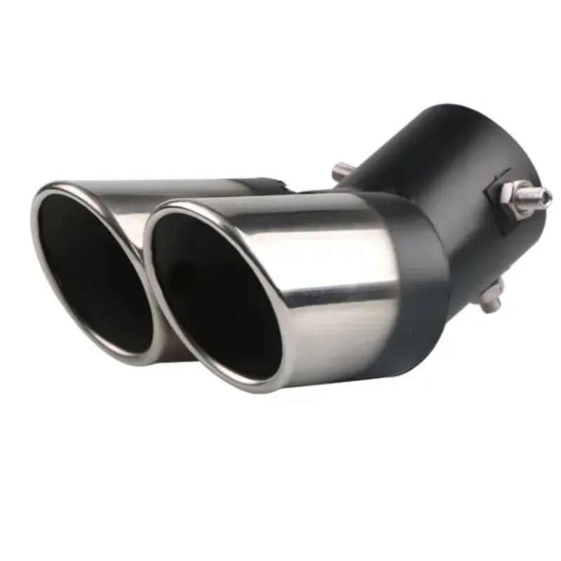 Universal exhaust tailpipe muffler for cars, stainless steel exhaust hood, exhaust pipe, dual outlet, car modification parts and