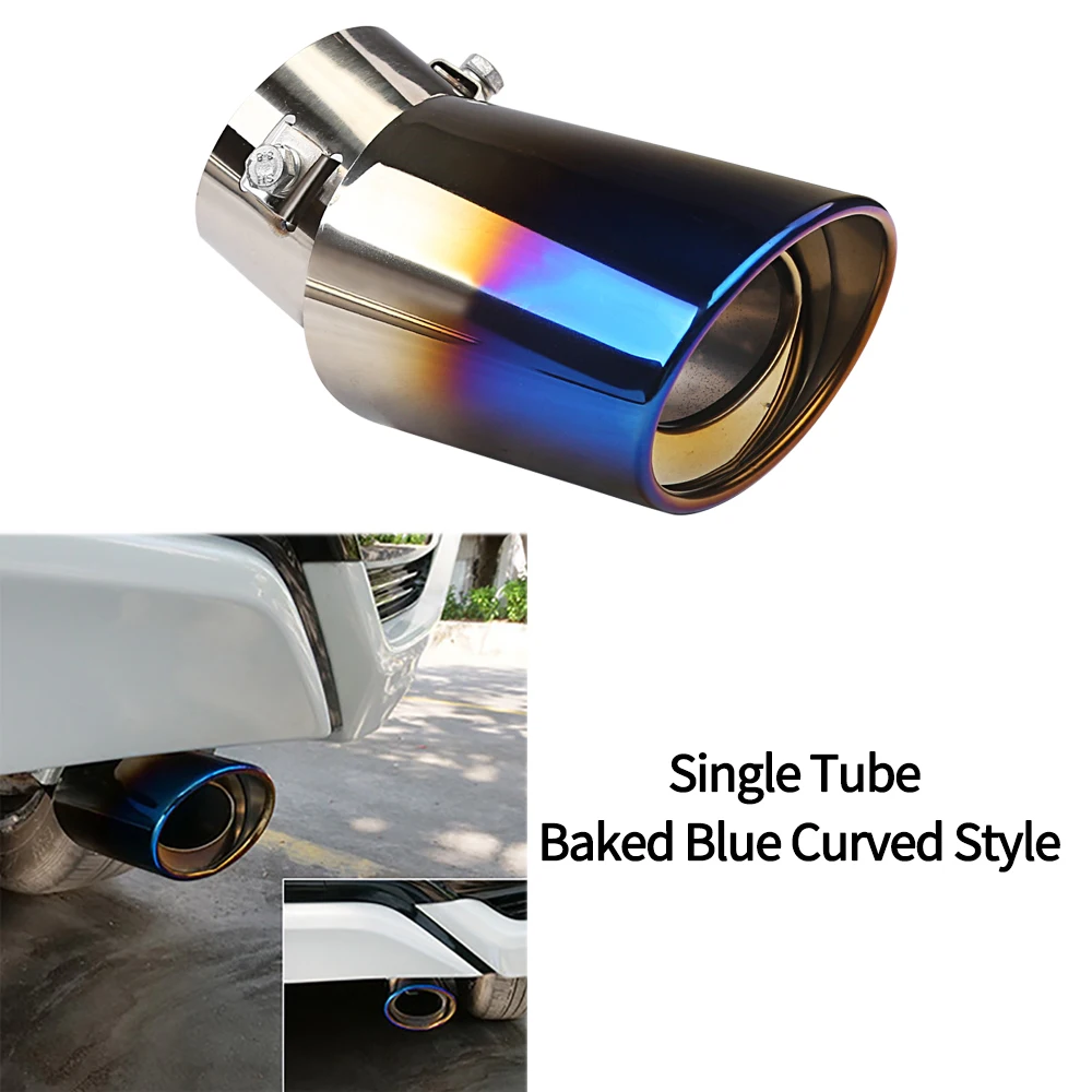 Universal Car Exhaust Muffler Tip Round Stainless Steel Car Tail Rear Chrome Round Exhaust Pipe Tail Muffler Pipe modification