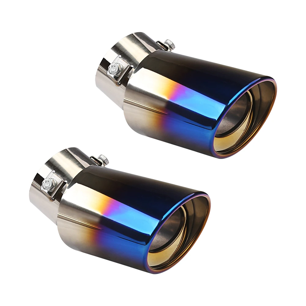 Universal Car Exhaust Muffler Tip Round Stainless Steel Car Tail Rear Chrome Round Exhaust Pipe Tail Muffler Pipe modification