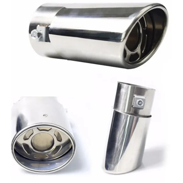 1PCS Chrome Trim Modified Car Liner Pipe Stainless Steel Car Exhaust Muffler Tip Pipe  Exhaust System