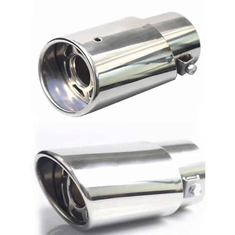 1PCS Chrome Trim Modified Car Liner Pipe Stainless Steel Car Exhaust Muffler Tip Pipe  Exhaust System