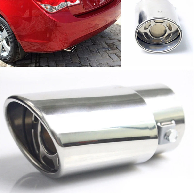 1PCS Chrome Trim Modified Car Liner Pipe Stainless Steel Car Exhaust Muffler Tip Pipe  Exhaust System