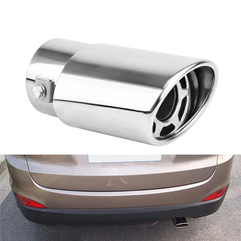 1PCS Chrome Trim Modified Car Liner Pipe Stainless Steel Car Exhaust Muffler Tip Pipe  Exhaust System