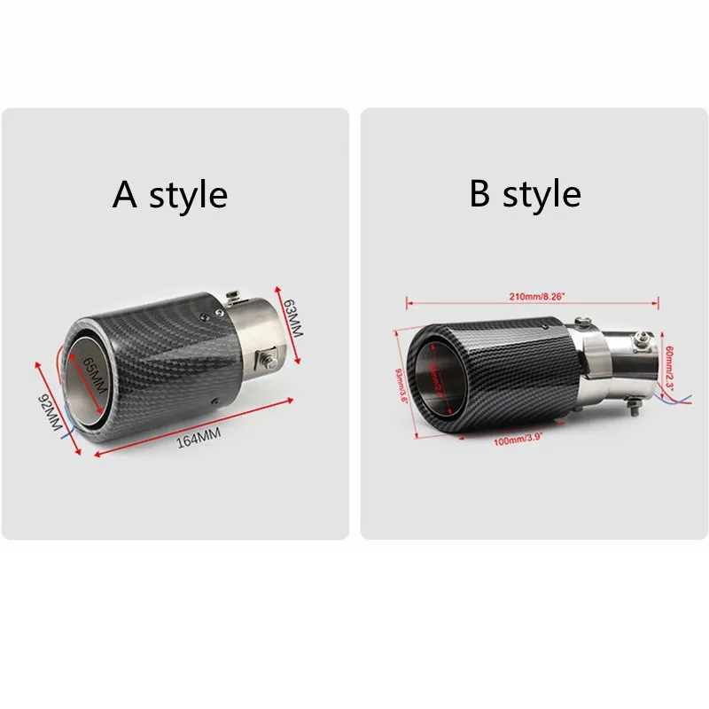 Universal Carbon Fiber Luminous Tail Throat Tail Pipe Muffler Blue and Red LED Light