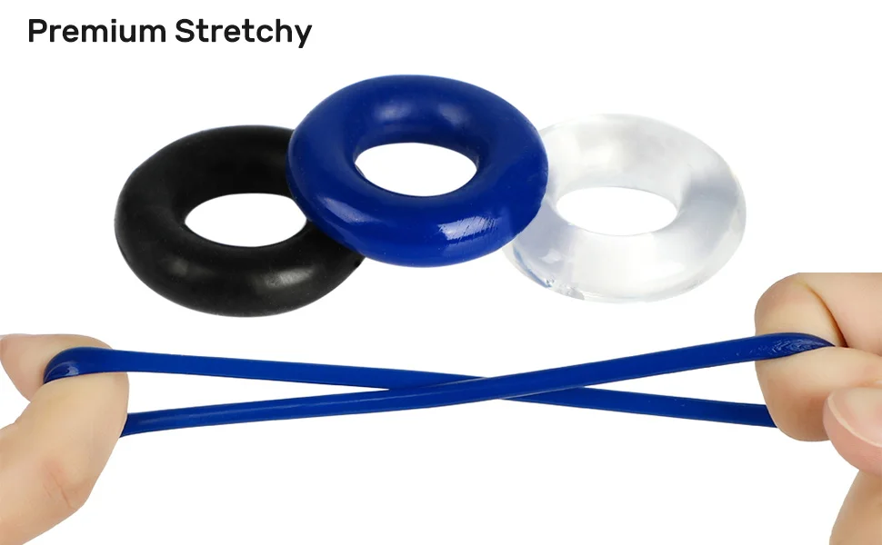 3 Pcs/Set Cock Ring Delay Ejaculation Adult Toys For Men Dick Enlargement Silicone Penis Ring Male Sex Toys Stronger Erection