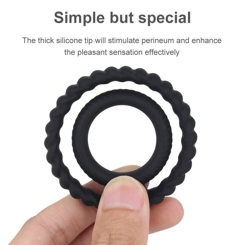 3 Pcs/Set Cock Ring Delay Ejaculation Adult Toys For Men Dick Enlargement Silicone Penis Ring Male Sex Toys Stronger Erection
