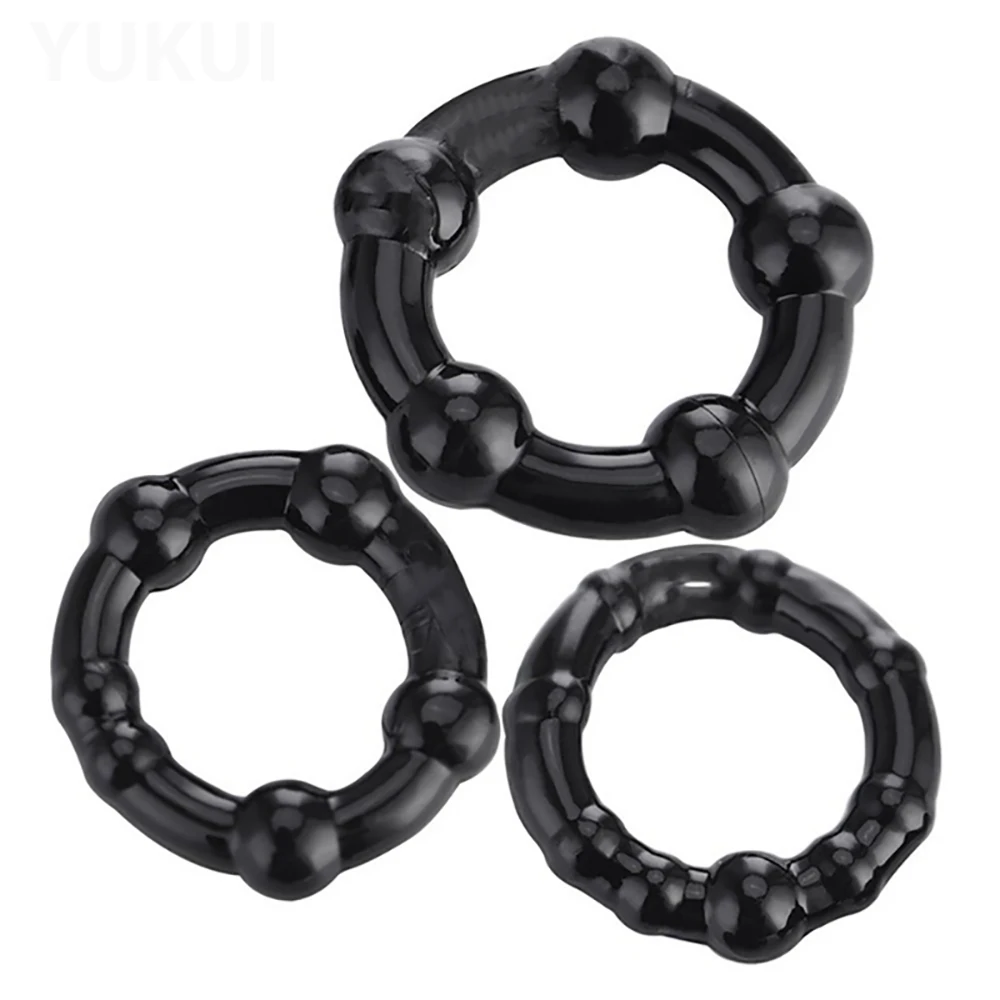 3 Pcs/Set Cock Ring Delay Ejaculation Adult Toys For Men Dick Enlargement Silicone Penis Ring Male Sex Toys Stronger Erection