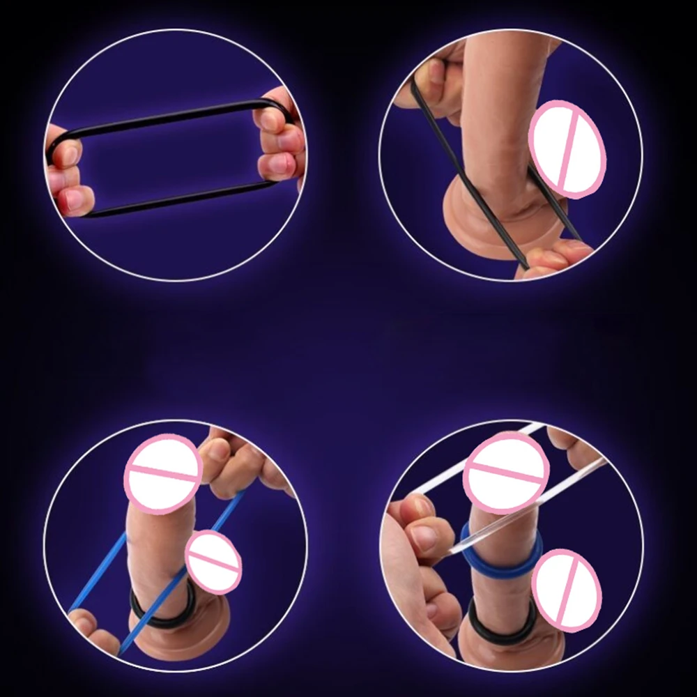 3 Pcs/Set Cock Ring Delay Ejaculation Adult Toys For Men Dick Enlargement Silicone Penis Ring Male Sex Toys Stronger Erection