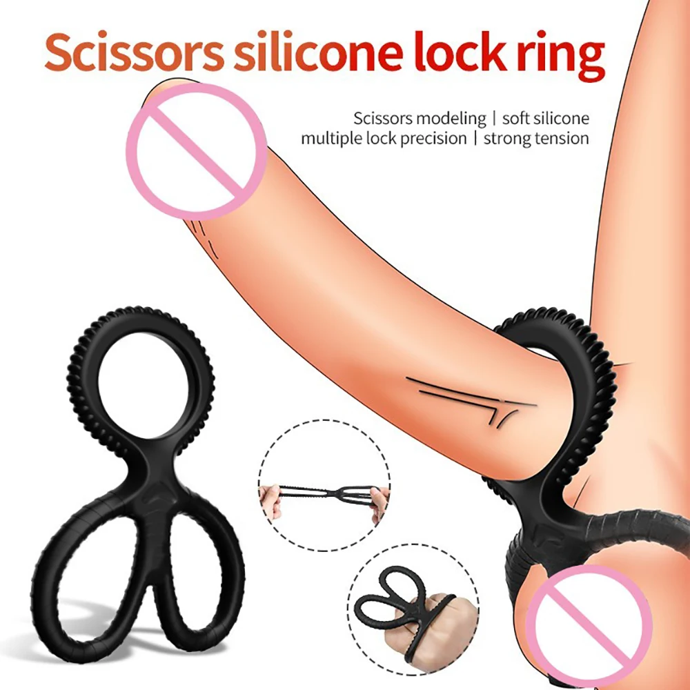 3 Pcs/Set Cock Ring Delay Ejaculation Adult Toys For Men Dick Enlargement Silicone Penis Ring Male Sex Toys Stronger Erection