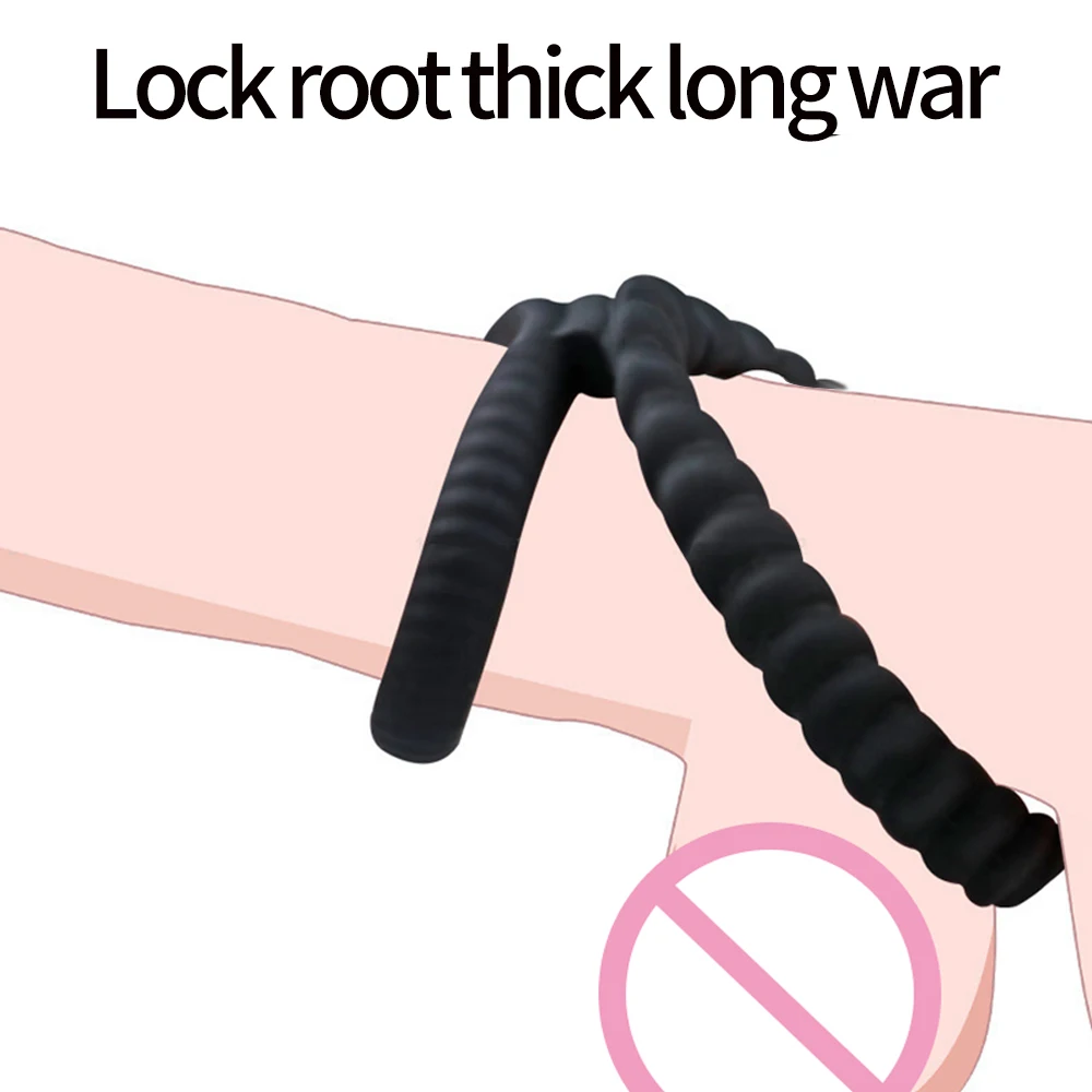 3 Pcs/Set Cock Ring Delay Ejaculation Adult Toys For Men Dick Enlargement Silicone Penis Ring Male Sex Toys Stronger Erection