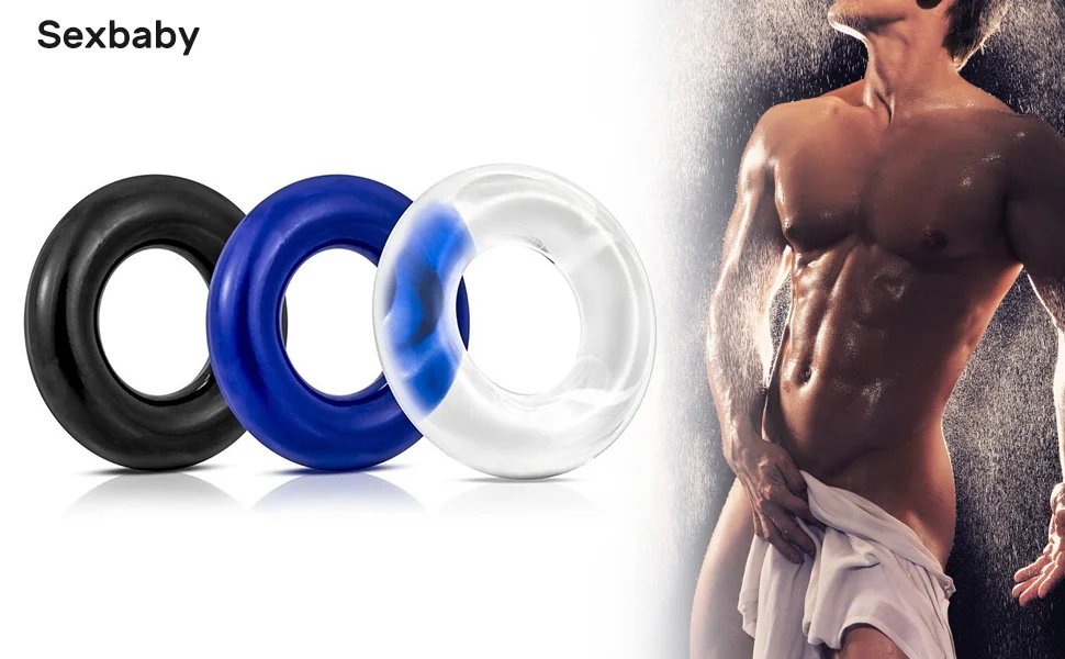 3 Pcs/Set Cock Ring Delay Ejaculation Adult Toys For Men Dick Enlargement Silicone Penis Ring Male Sex Toys Stronger Erection