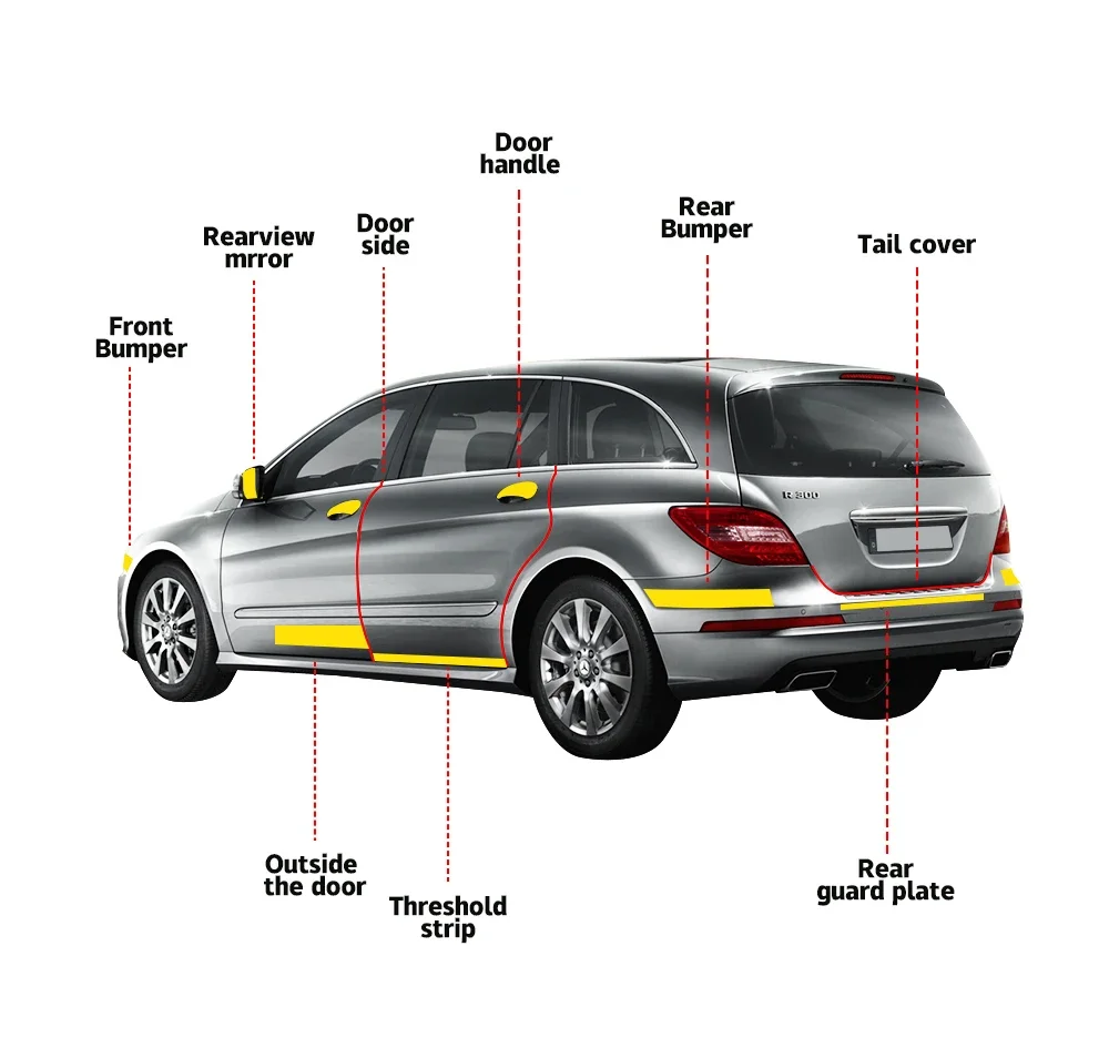 Cars Door Protection Vinyl Auto Tuning Matte Car Sticker Glossy Black Motorcycle Helmets Sticker Waterproof Film Car Accessories