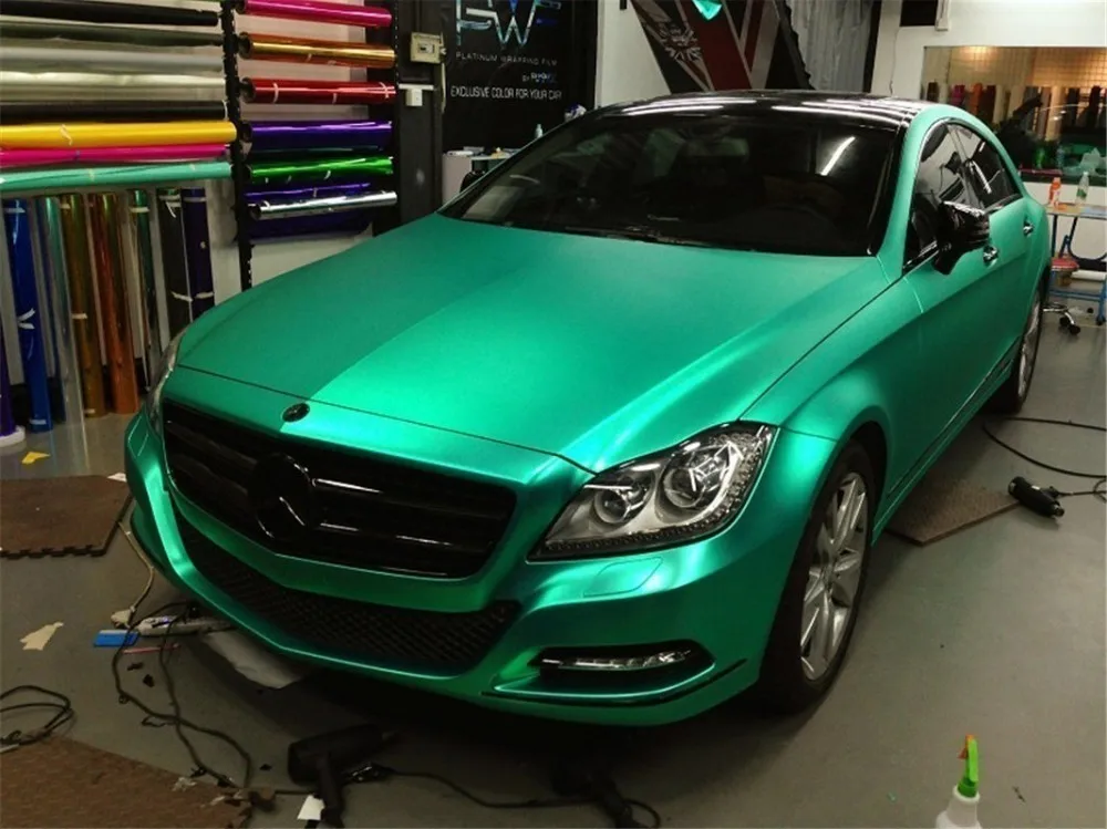 Multiple Colors Red Blue Gold Green Purple Matte Satin Chrome Vinyl Car Wrap Film Sticker Decal Bubble Free Car Wrapping Styling