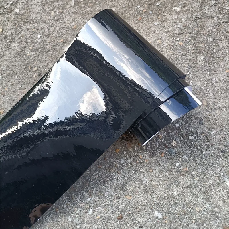 10cm Width Matte Gloss Black Air-Release Vinyl Wrap Roll Glossy Car Body Sticker Wrapping Foil