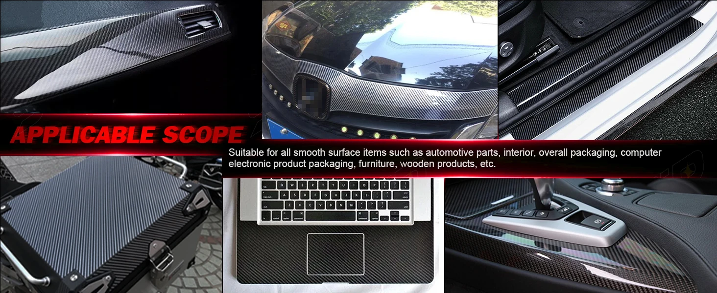 Carbon Fiber Car Body Vinyl Wrap Matte Accessories Glossy Black Sticker 3D 4D 5D 6D Auto Foil Cover Motorcycle Decoration Film