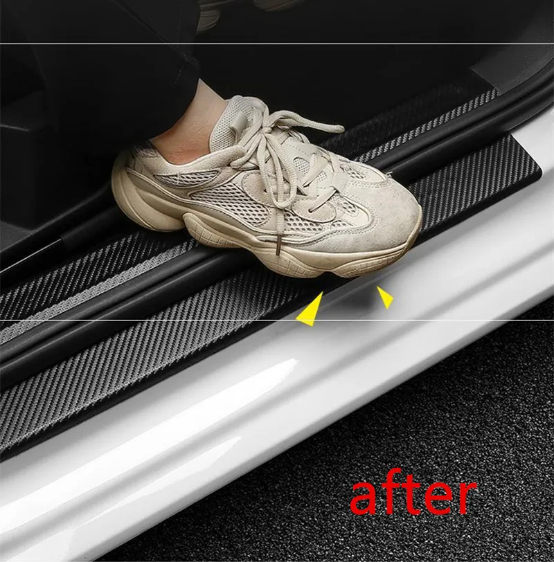 3M 3D Carbon Fiber Car Sticker DIY Paste Protector Strip Auto Door Sill Side Mirror Anti Scratch Tape Waterproof Protection Film