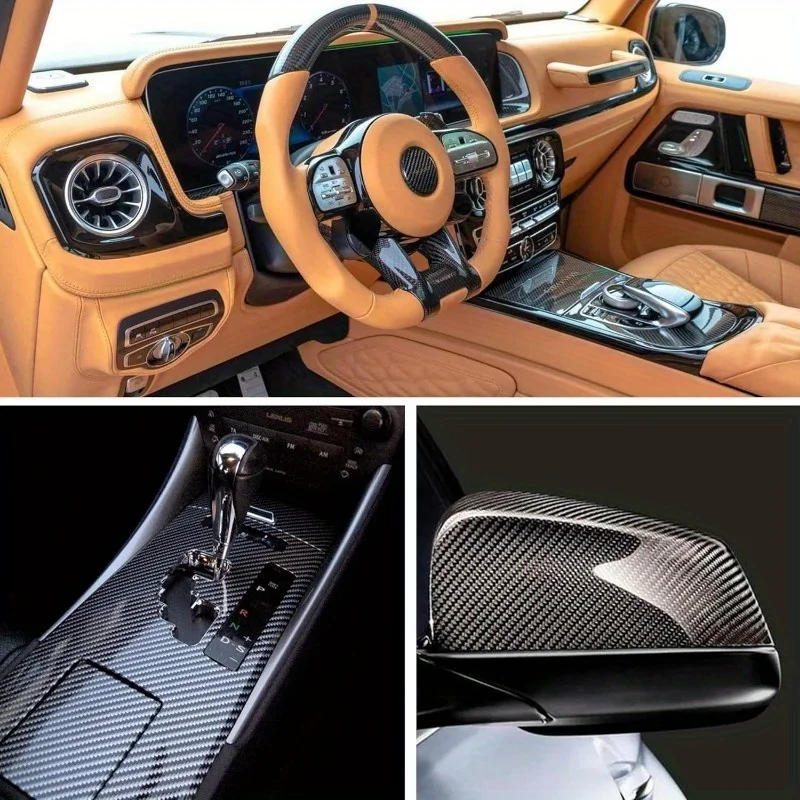 Carbon Fiber Vinyl Car Body Wrap Matte Accessories Glossy Black Sticker 3D 4D 5D 6D Auto Foil Cover Motorcycle Decoration Film