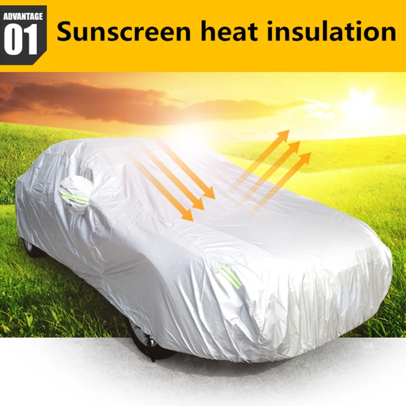 Car Cover Outdoor Protection Full Exterior Snow Cover Sunshade Dustproof Protection Cover Universal for Hatchback Sedan SUV Car Cover Outdoor Protection Full Exterior Snow Cover Sunshade Dustproof Protection Cover Universal for Hatchback Sedan SUV