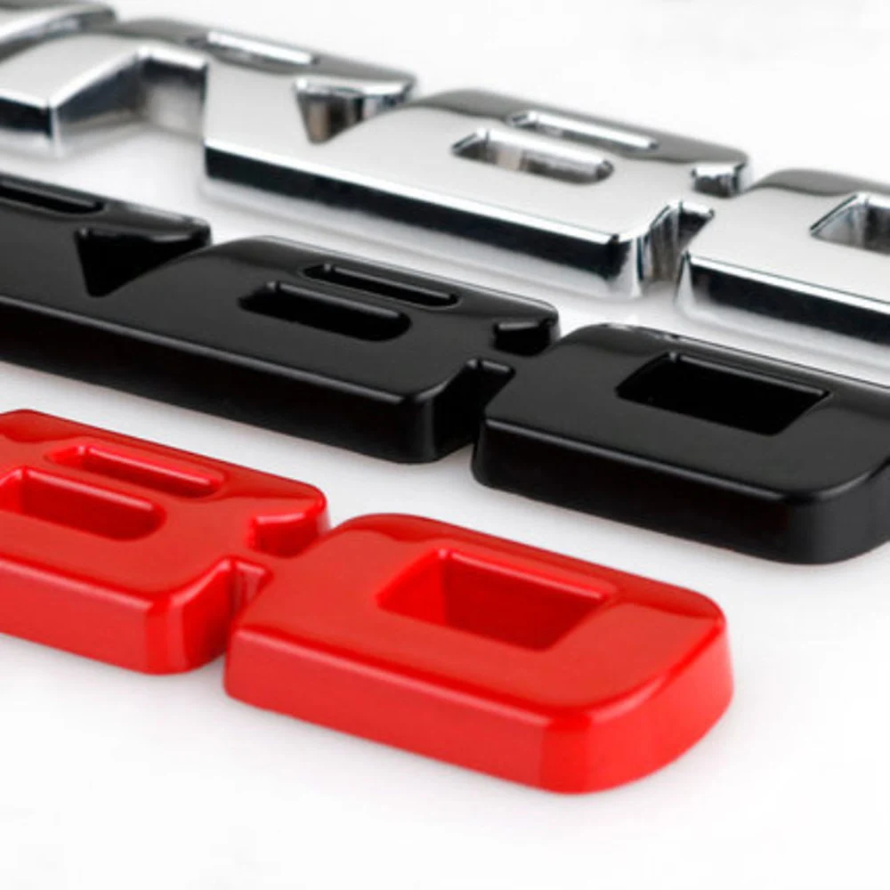 9.7*1.1 cm Car Styling Car Turbo Boost Loading Boosting 3D Metal Chrome Zinc Alloy 3D Emblem Badge Sticker Decal Auto Accessory