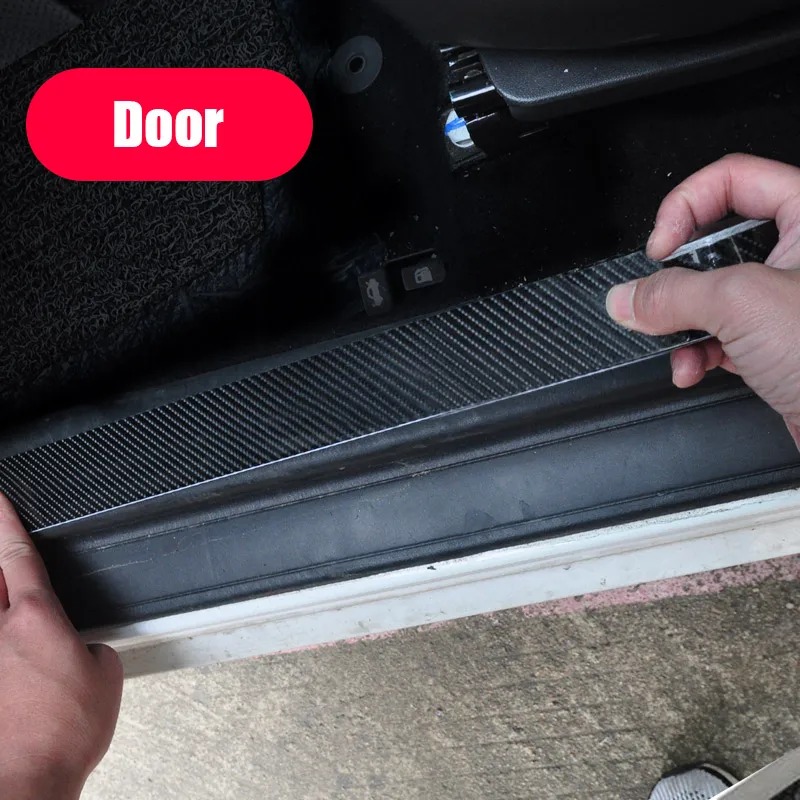 10/5M 3D Carbon Fiber Car Sticker DIY Paste Protector Strip Auto Door Sill Side Mirror Anti Scratch Tape Waterproof Protect Film