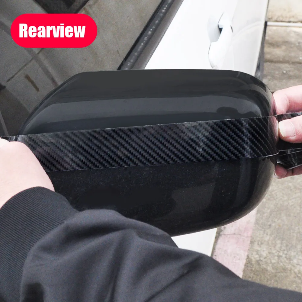 10/5M 3D Carbon Fiber Car Sticker DIY Paste Protector Strip Auto Door Sill Side Mirror Anti Scratch Tape Waterproof Protect Film