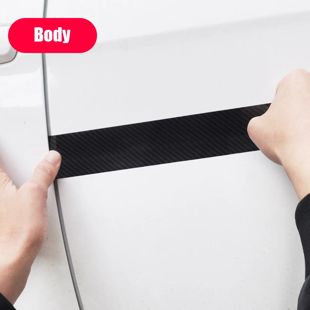 10/5M 3D Carbon Fiber Car Sticker DIY Paste Protector Strip Auto Door Sill Side Mirror Anti Scratch Tape Waterproof Protect Film