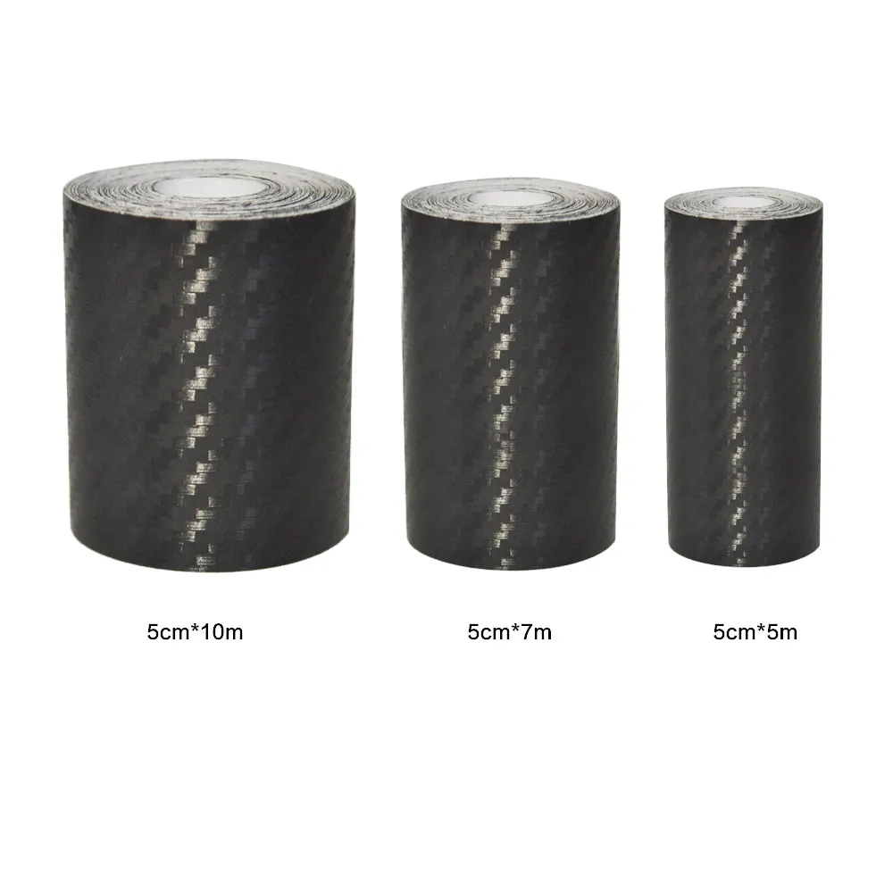 10/5M 3D Carbon Fiber Car Sticker DIY Paste Protector Strip Auto Door Sill Side Mirror Anti Scratch Tape Waterproof Protect Film