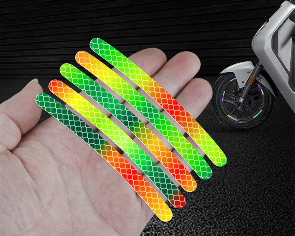 Car Universal  Wheel Hub Reflective Stripes Safety Opening Warning Sticker Tape Auto Warning Reflective Tape Exterior Accessorie